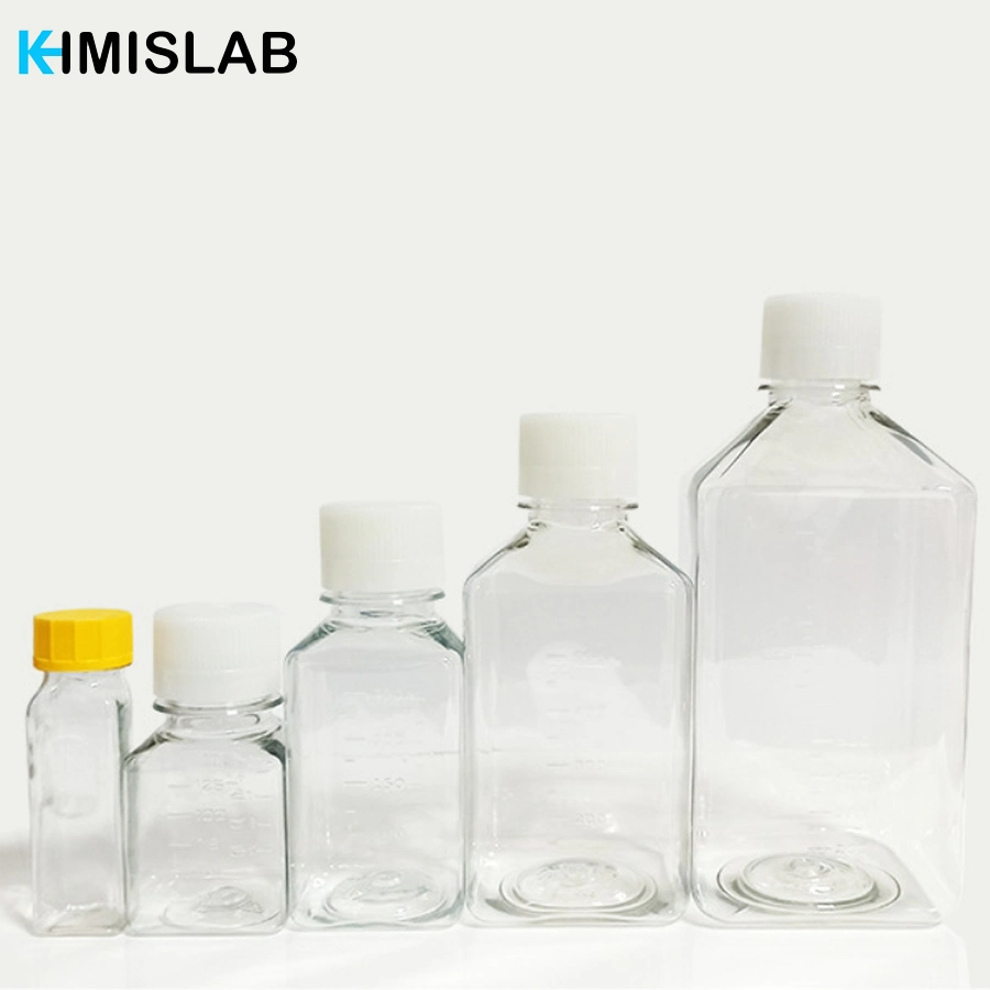 125ml 250ml 500ml 1000ml Laboratory Supplies PTFE Nalgene Square Clear Plastic Chemical Storage Culture Media Reagent Bottles