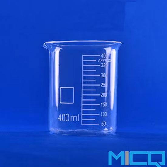 키가 큰 형태 고온 저항 250ml 석영 유리 눈금 및 주둥이 비커