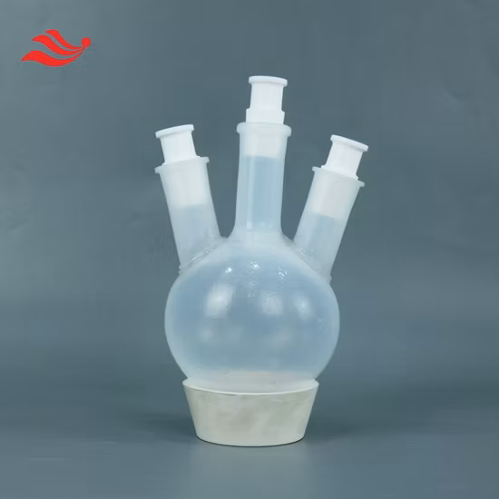 공장 맞춤형 PTFE 4목 플라스크 둥근 바닥 플라스크