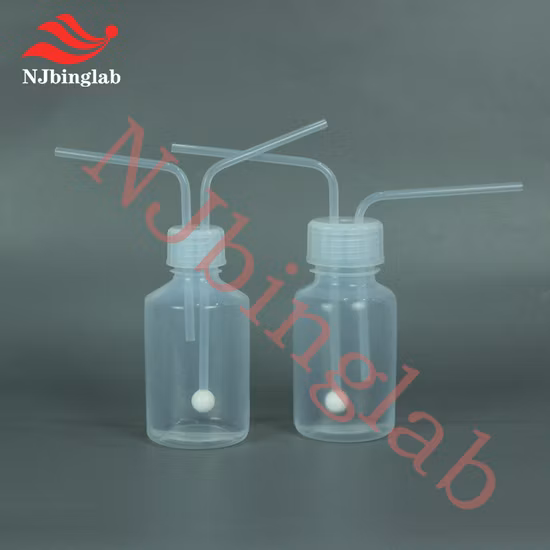PFA 500ml 가스 세척 병 나사 캡 Icp